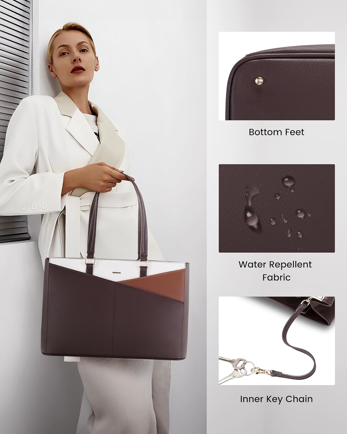 Laptop Tote Bag Waterproof Leather Computer Bags Business