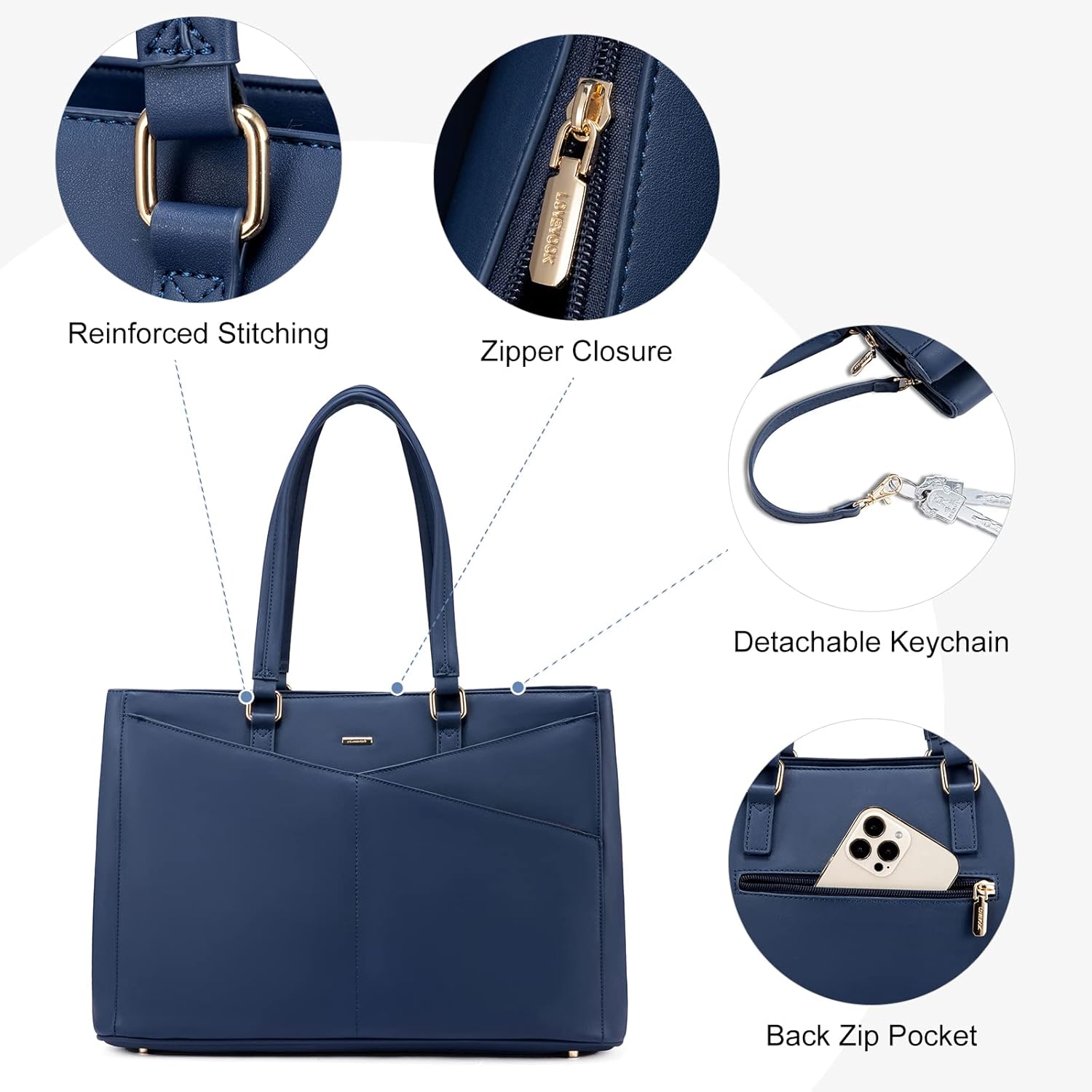 Laptop Tote Bag Waterproof Leather Computer Bags Business