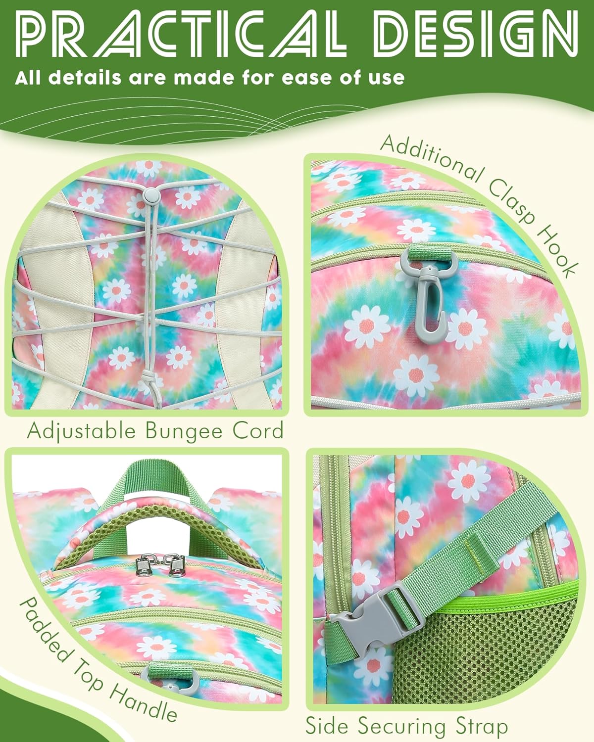 School Backpack for Teen Boys Girls Bookbag with Laptop Sleeve Back