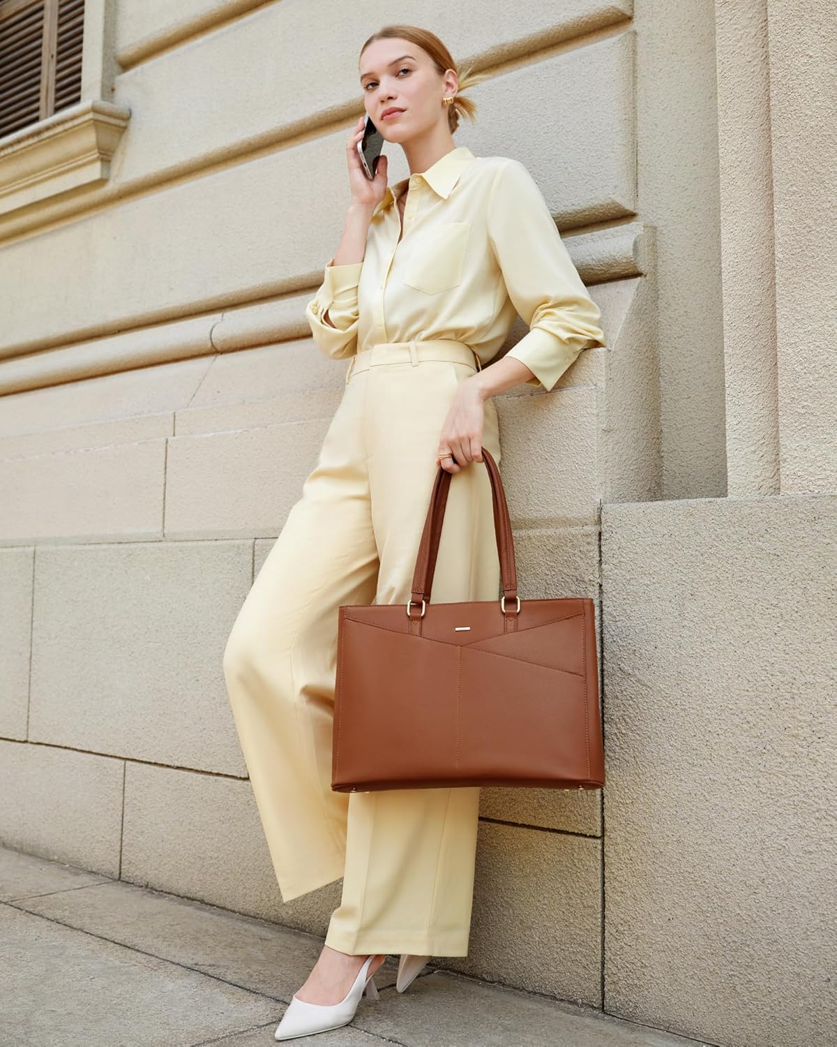 Laptop Tote Bag Waterproof Leather Computer Bags Business