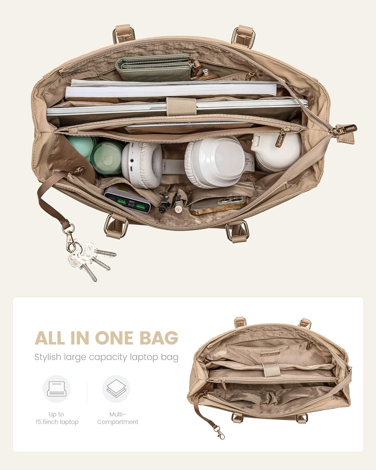 Laptop Tote Bag Waterproof Leather Computer Bags Business