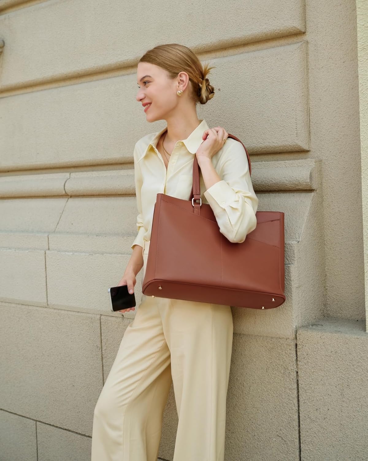 Laptop Tote Bag Waterproof Leather Computer Bags Business
