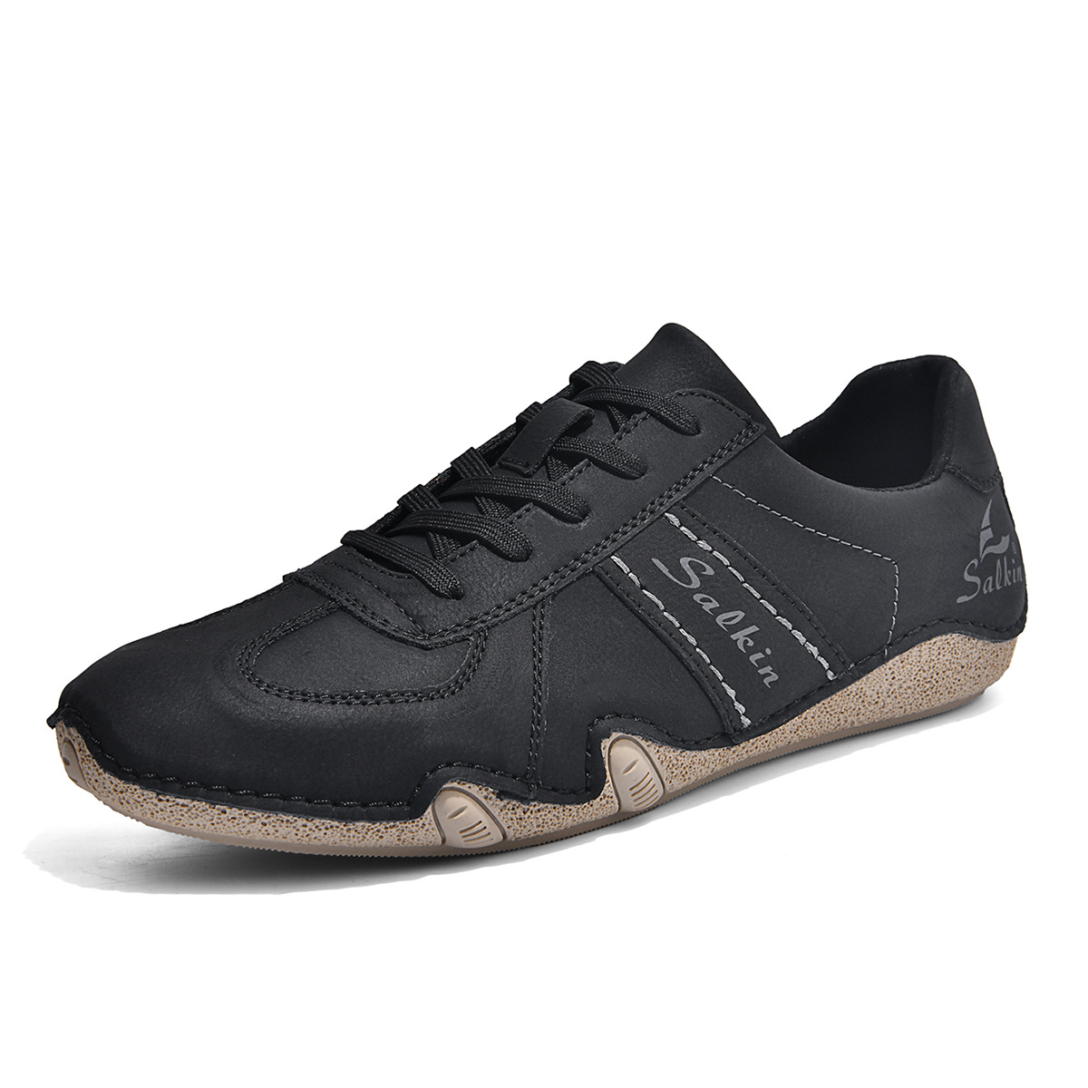 Vintage 70er Handgefertigte Herren-Slipper aus echtem Leder – Freizeit-Sommerschuhe mit weicher Sohle（Der Rabatt endet bald）