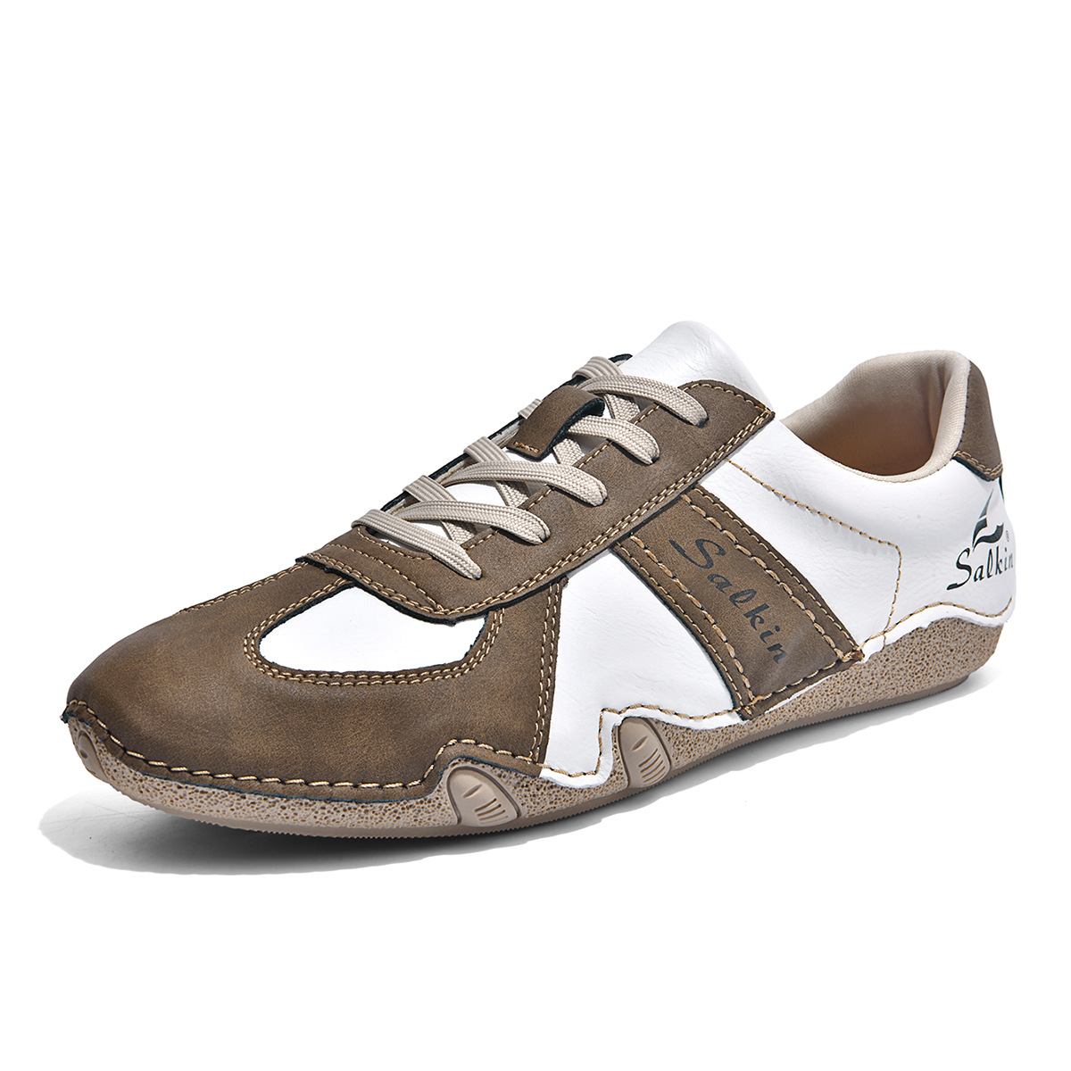 Vintage 70er Handgefertigte Herren-Slipper aus echtem Leder – Freizeit-Sommerschuhe mit weicher Sohle（Der Rabatt endet bald）