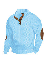 Men's Outdoor Casual Stand Cashmere Button Long Sleeve Sweater