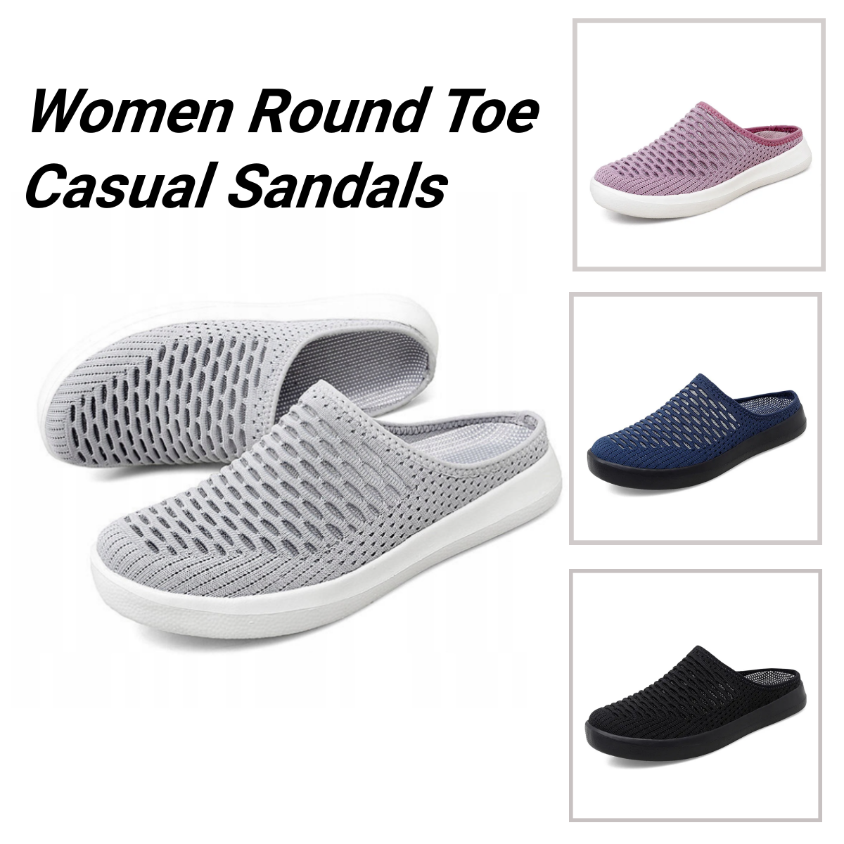 Bequeme Damen-Sandalen mit runder Zehenpartie, orthopädische Laufschuhe
