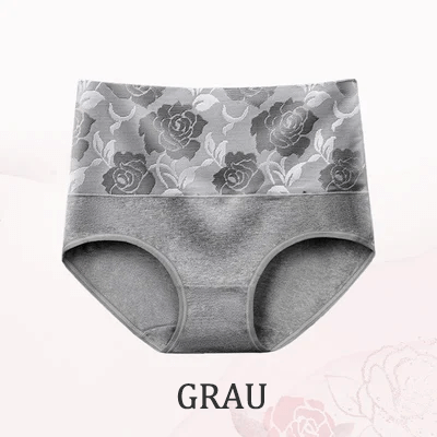 🔥2 Kaufen, erhalte 1 gratis👙Rosenunterwäsche aus reiner Baumwolle mit hoher Taille (Bauch schlankmachend, Feuchtigkeitsaufnahme und antibakteriell)