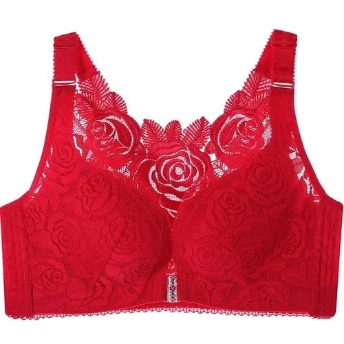🎁Kaufen Sie 2, sparen Sie 10% -🌹Rose Stickerei Frontverschluss Wireless-BH