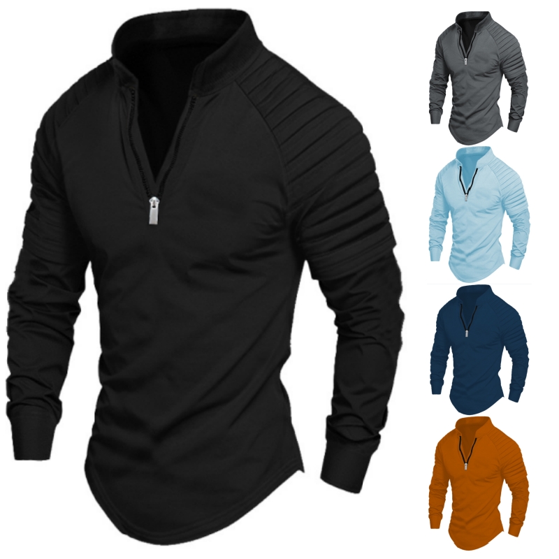 Langärmliges Athleisure-Shirt mit Reißverschluss für Herren