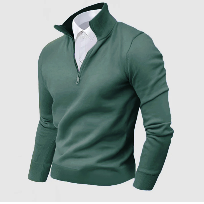 Men's Business Cashmere Outdoor Three-Quarter Zipper Sweater