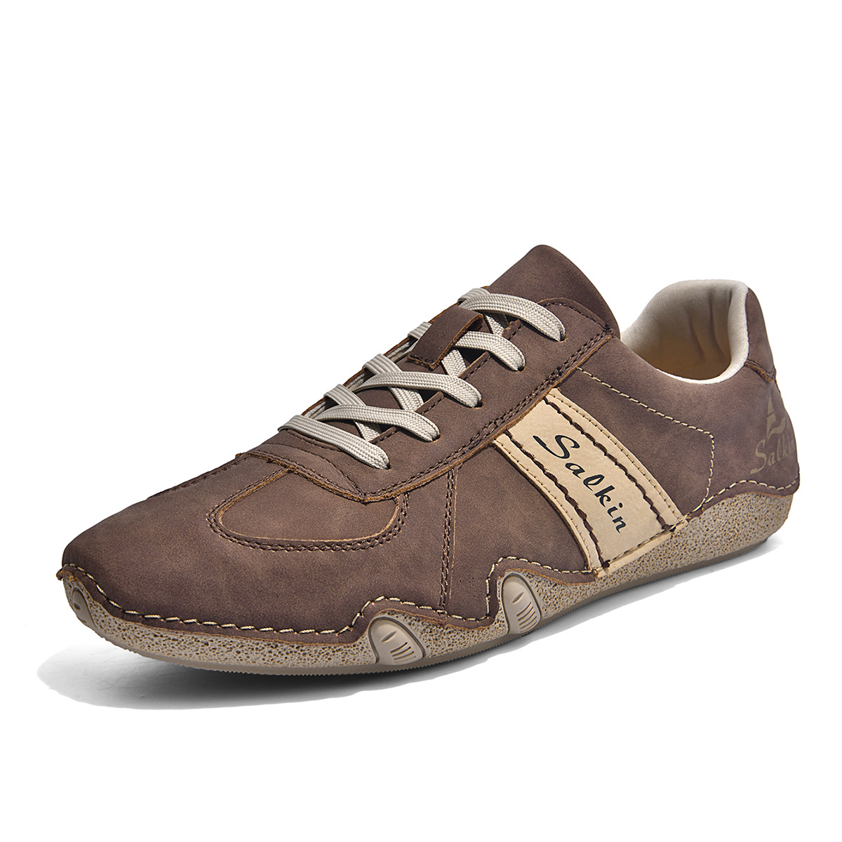 Vintage 70er Handgefertigte Herren-Slipper aus echtem Leder – Freizeit-Sommerschuhe mit weicher Sohle（Der Rabatt endet bald）
