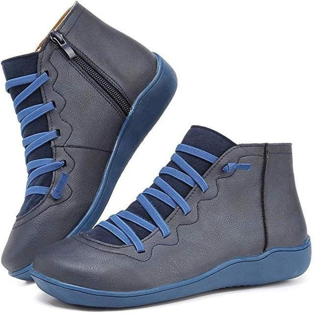 Women Leather Waterproof Orthopedic Vintage Boots