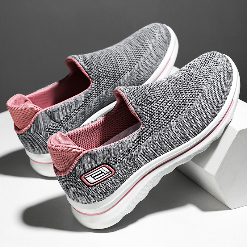 Damen-Wanderschuhe, Fitness, leicht, atmungsaktiv, mit Fußgewölbeunterstützung, orthopädisch, zum Hineinschlüpfen