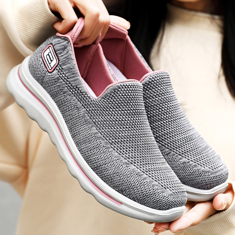 Damen-Wanderschuhe, Fitness, leicht, atmungsaktiv, mit Fußgewölbeunterstützung, orthopädisch, zum Hineinschlüpfen