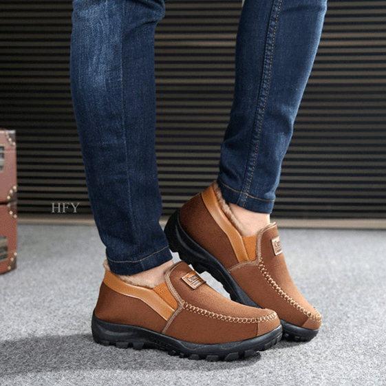 Men's Good arch support Outdoor Warm Lightweight Walking Slip On Sneakers