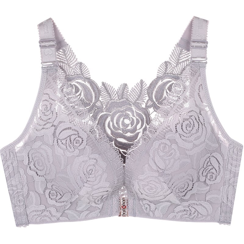 🎁Kaufen Sie 2, sparen Sie 10% -🌹Rose Stickerei Frontverschluss Wireless-BH