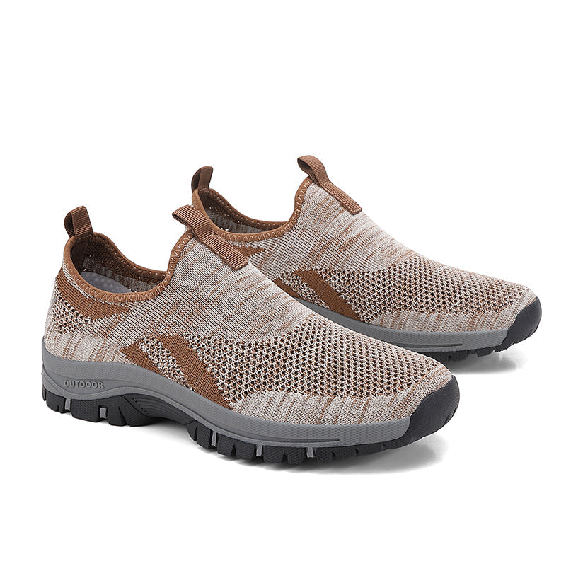 Herren-Wanderschuhe aus Mesh – zum Hineinschlüpfen, leicht, breite Zehenbox mit Fußgewölbeunterstützung