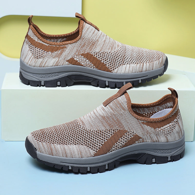 Herren-Wanderschuhe aus Mesh – zum Hineinschlüpfen, leicht, breite Zehenbox mit Fußgewölbeunterstützung