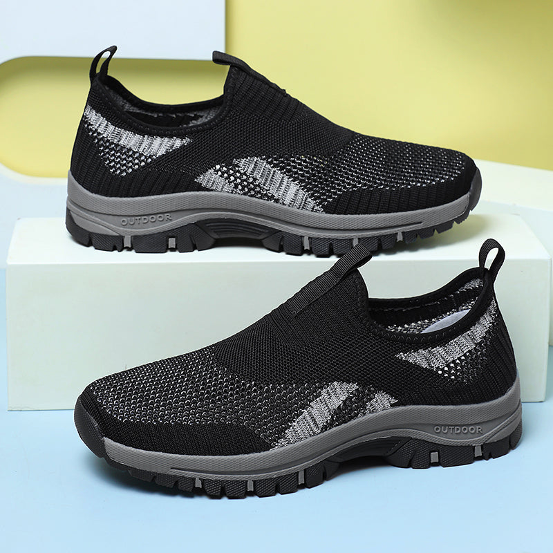 Herren-Wanderschuhe aus Mesh – zum Hineinschlüpfen, leicht, breite Zehenbox mit Fußgewölbeunterstützung