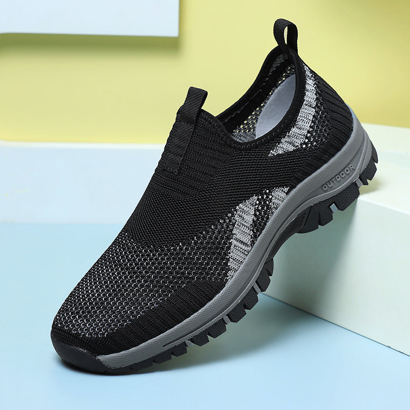 Herren-Wanderschuhe aus Mesh – zum Hineinschlüpfen, leicht, breite Zehenbox mit Fußgewölbeunterstützung