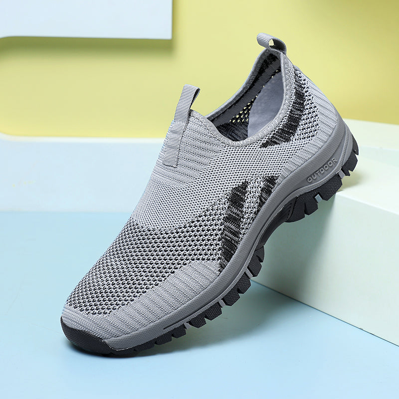 Herren-Wanderschuhe aus Mesh – zum Hineinschlüpfen, leicht, breite Zehenbox mit Fußgewölbeunterstützung