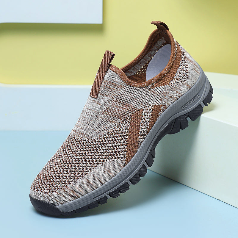 Herren-Wanderschuhe aus Mesh – zum Hineinschlüpfen, leicht, breite Zehenbox mit Fußgewölbeunterstützung