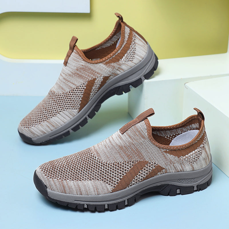 Herren-Wanderschuhe aus Mesh – zum Hineinschlüpfen, leicht, breite Zehenbox mit Fußgewölbeunterstützung