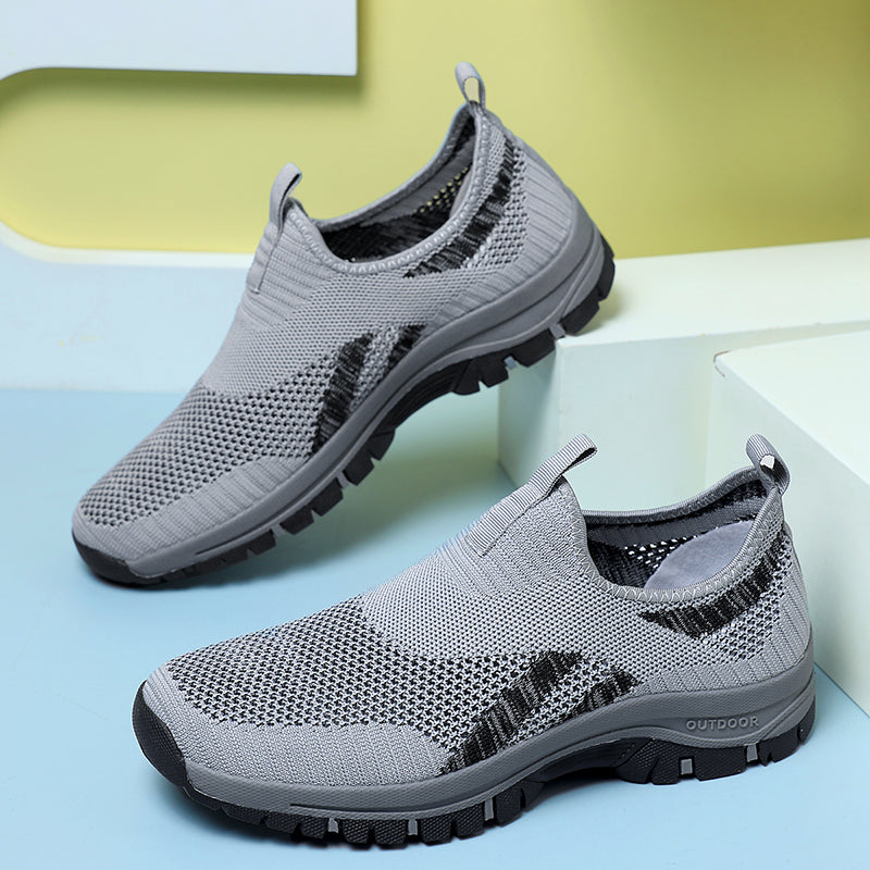 Herren-Wanderschuhe aus Mesh – zum Hineinschlüpfen, leicht, breite Zehenbox mit Fußgewölbeunterstützung