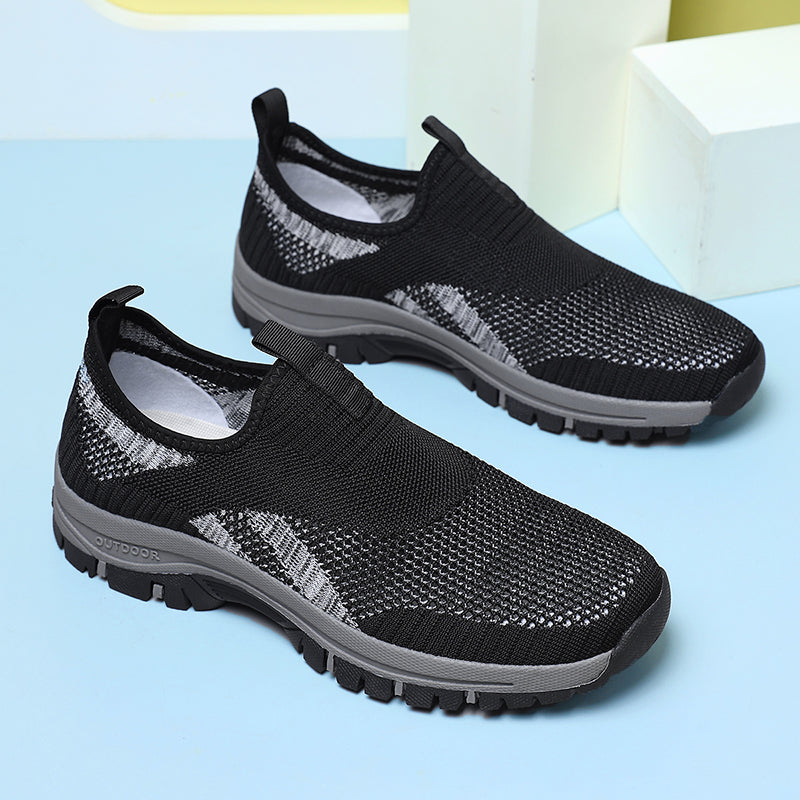 Herren-Wanderschuhe aus Mesh – zum Hineinschlüpfen, leicht, breite Zehenbox mit Fußgewölbeunterstützung