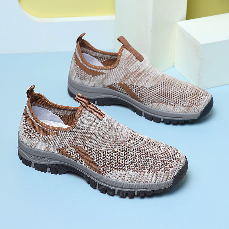 Herren-Wanderschuhe aus Mesh – zum Hineinschlüpfen, leicht, breite Zehenbox mit Fußgewölbeunterstützung