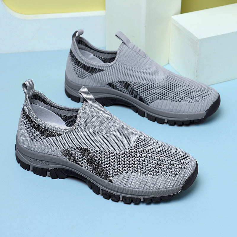 Herren-Wanderschuhe aus Mesh – zum Hineinschlüpfen, leicht, breite Zehenbox mit Fußgewölbeunterstützung