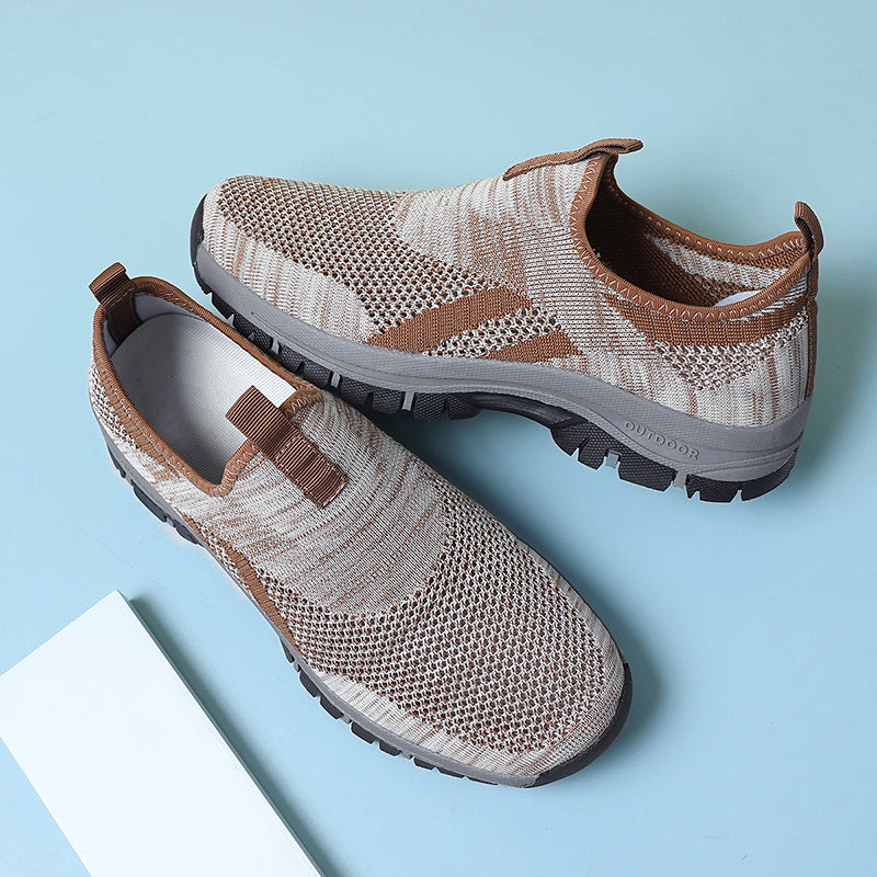 Herren-Wanderschuhe aus Mesh – zum Hineinschlüpfen, leicht, breite Zehenbox mit Fußgewölbeunterstützung