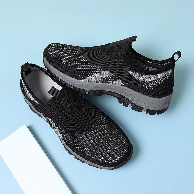 Herren-Wanderschuhe aus Mesh – zum Hineinschlüpfen, leicht, breite Zehenbox mit Fußgewölbeunterstützung