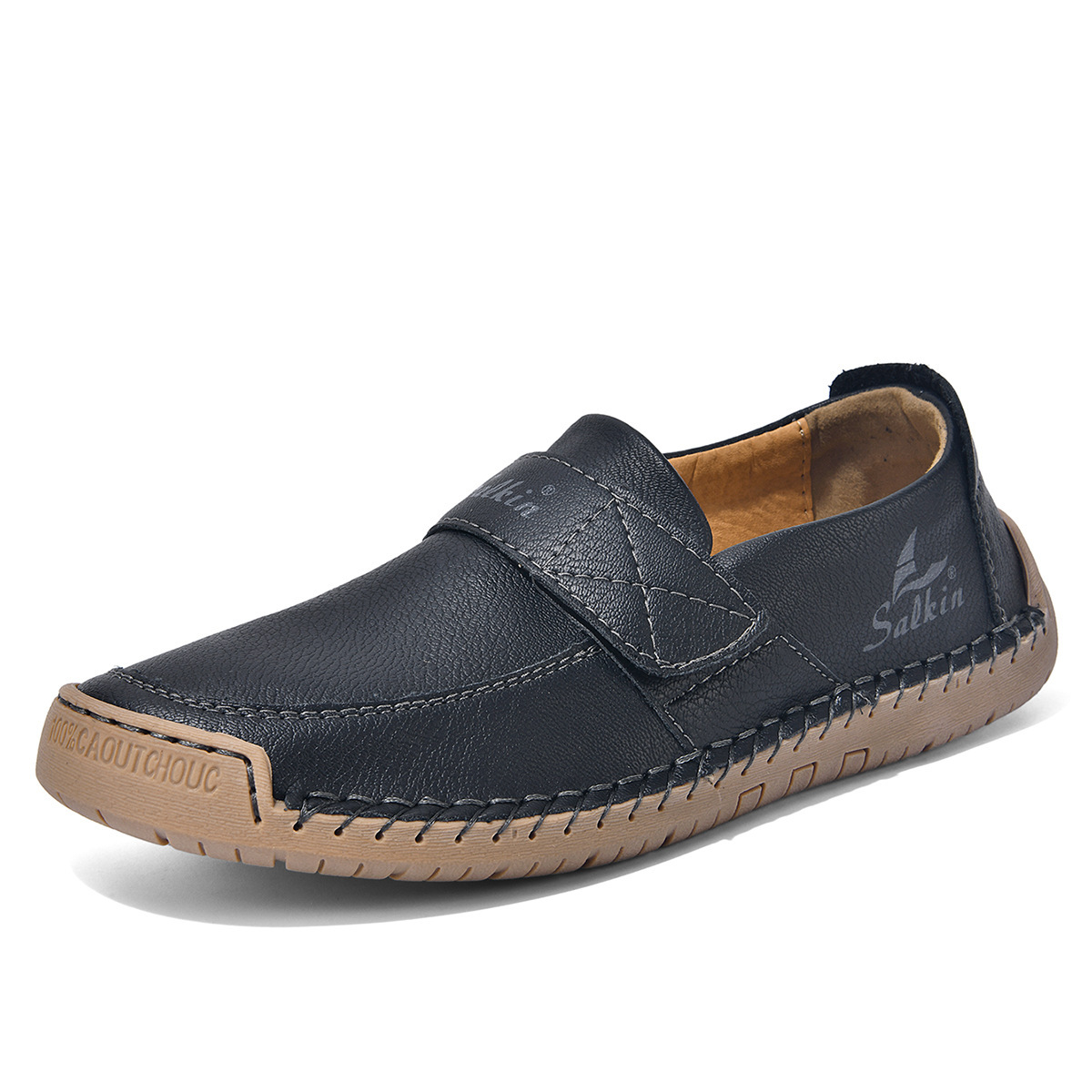 (⏰LETZTER TAG – 70 % RABATT🛒) Herren-Outdoor-Freizeitstiefel aus Leder – Obermaterial aus Rindsleder, breite Zehenpartie, Fußgewölbeunterstützung, Reißverschluss und Schlupfmodell, bequem zum Gehen und Autofahren