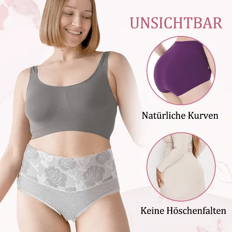 🔥2 Kaufen, erhalte 1 gratis👙Rosenunterwäsche aus reiner Baumwolle mit hoher Taille (Bauch schlankmachend, Feuchtigkeitsaufnahme und antibakteriell)