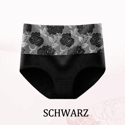 🔥2 Kaufen, erhalte 1 gratis👙Rosenunterwäsche aus reiner Baumwolle mit hoher Taille (Bauch schlankmachend, Feuchtigkeitsaufnahme und antibakteriell)