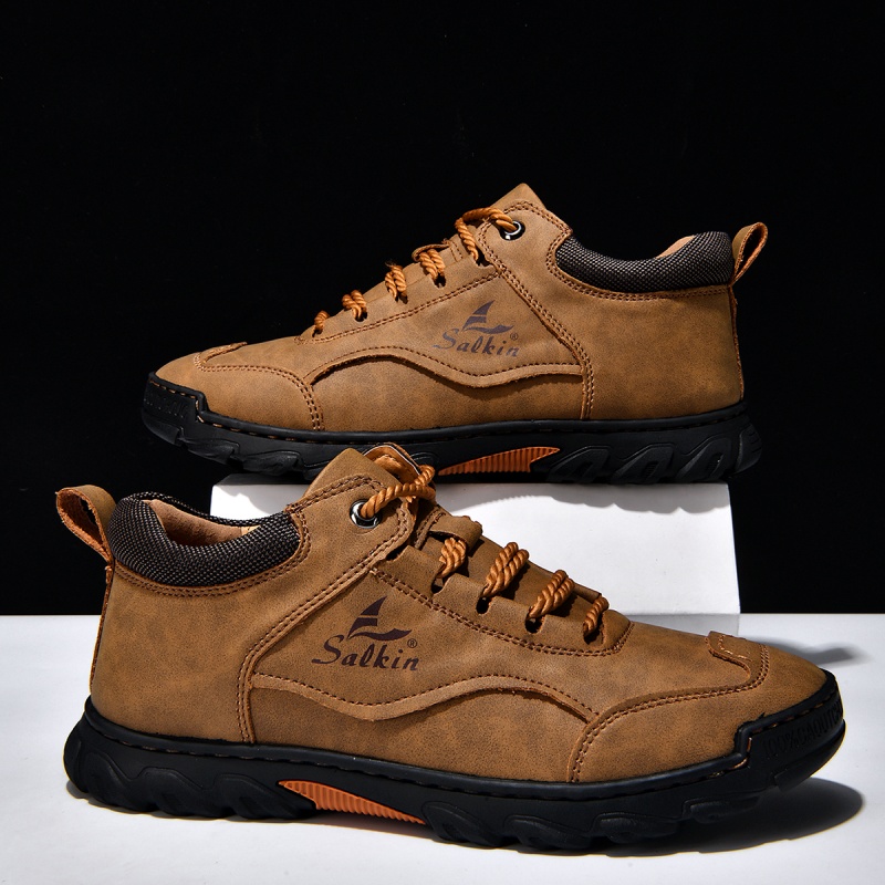 ✅ASTM-zertifizierte Premium-Outdoor-Schuhe aus Leder für Herren – breite Zehenpartie, Fußgewölbeunterstützung, wasserdicht und rutschfest