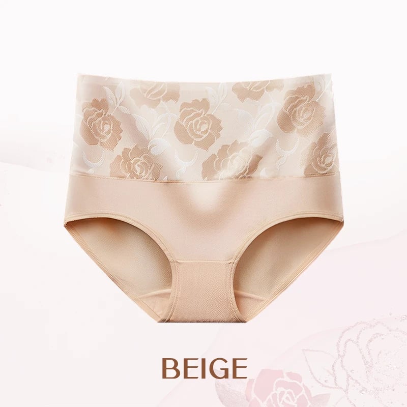🔥2 Kaufen, erhalte 1 gratis👙Rosenunterwäsche aus reiner Baumwolle mit hoher Taille (Bauch schlankmachend, Feuchtigkeitsaufnahme und antibakteriell)