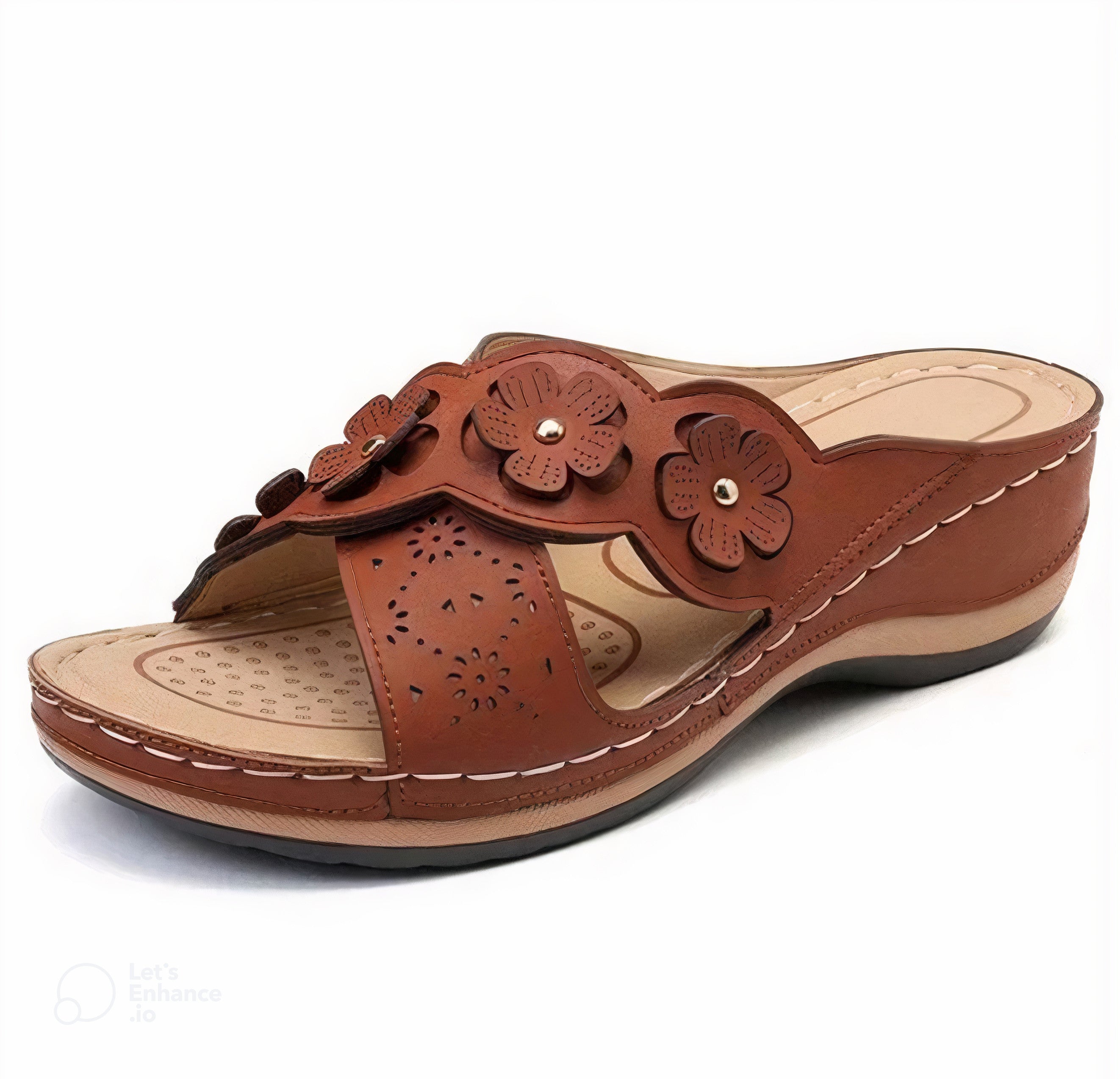 LETZTER TAG 50 % RABATT | Flache Casual-Sandale mit runder Zehenpartie