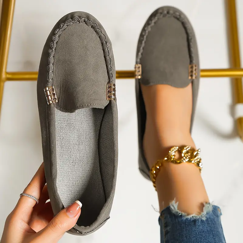 Orthoture's Round-Toe Flats,Breathable Orthopedic Slip On Walking Shoes