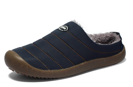 Men's Winter Water-resistant Fur-lined Flat Othopedic Slippers