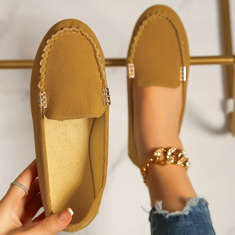 Orthoture's Round-Toe Flats,Breathable Orthopedic Slip On Walking Shoes