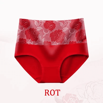 🔥2 Kaufen, erhalte 1 gratis👙Rosenunterwäsche aus reiner Baumwolle mit hoher Taille (Bauch schlankmachend, Feuchtigkeitsaufnahme und antibakteriell)