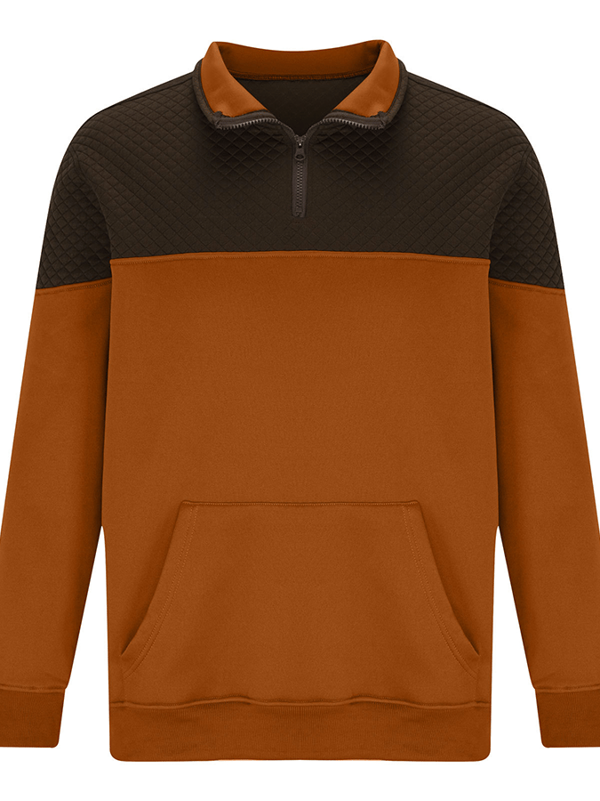 Men's Fashionable Color Block Half Zip Outdoor Casual Sweatshirt