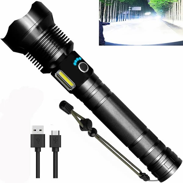 WIEDERAUFLADBARE TAKTISCHE LASER-TASCHENLAMPE MIT 90.000 LUMEN