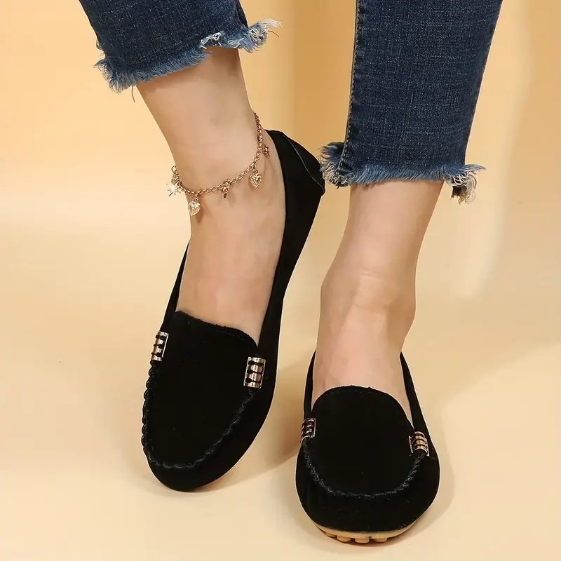 Orthoture's Round-Toe Flats,Breathable Orthopedic Slip On Walking Shoes