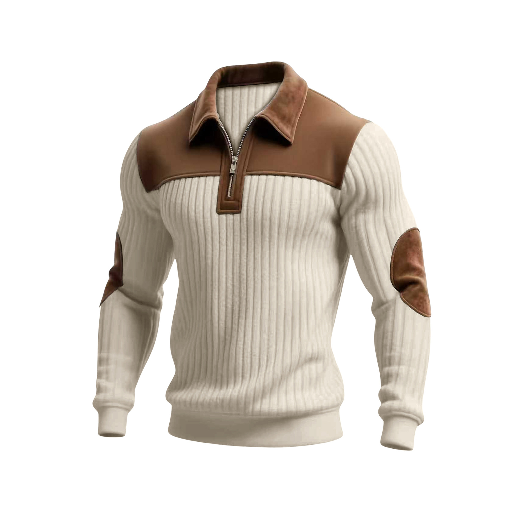 Outdoor Men's Casual Striped Color Block Stand Collar Sweatshirt With Retro Quarter Zipper Collar Top