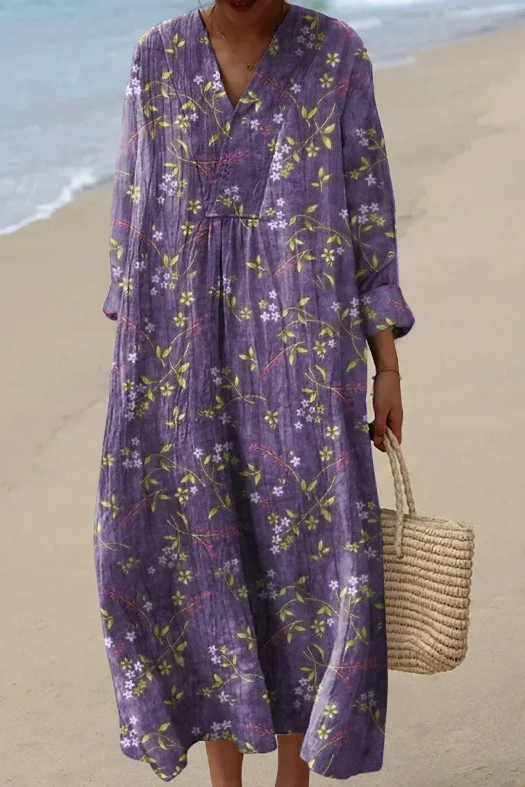 Damen Baumwollkleid mit abstraktem Musterprint