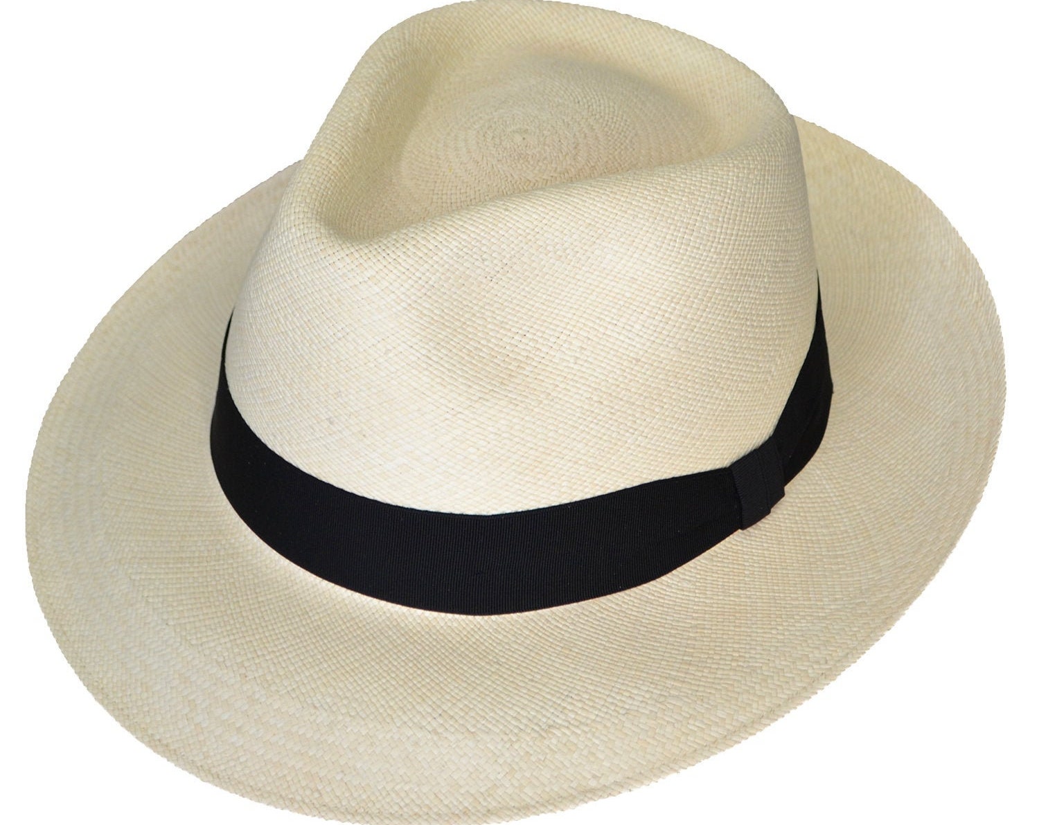 Advanced Teardrop Fedora Panama Hat-Natural Toquilla Straw-Handwoven in Ecuador