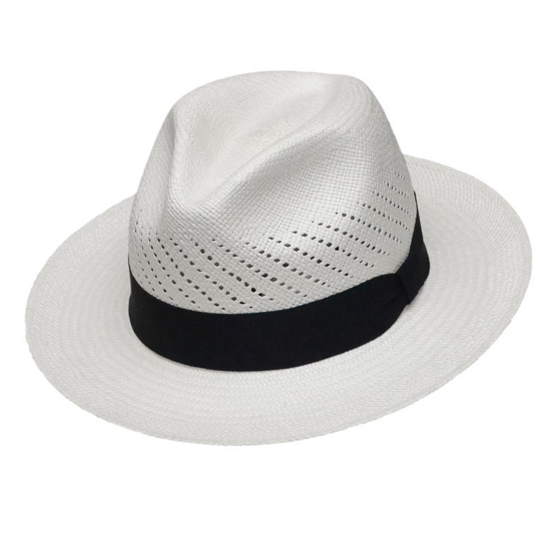 Advanced Original Panama Hat-White Straw | Black Band-Handwoven in Ecuador
